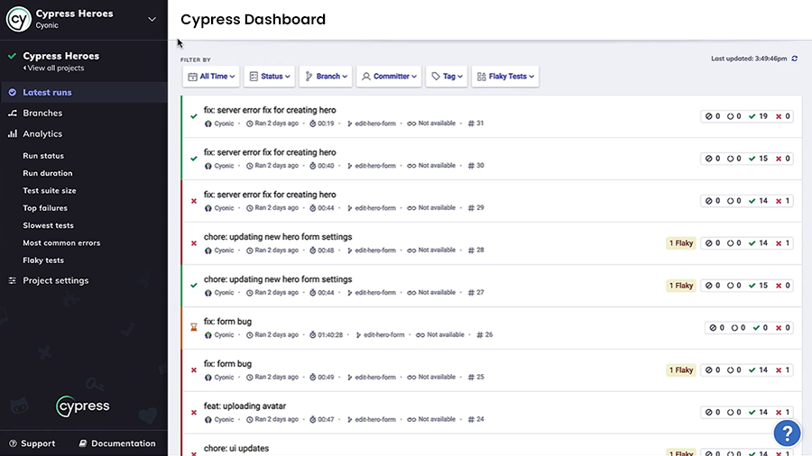 Cypress Dashboard