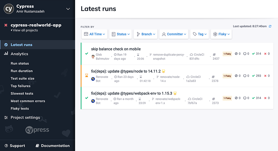Flaky test in Cypress