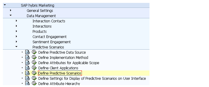 Predictive Scenario Settings 