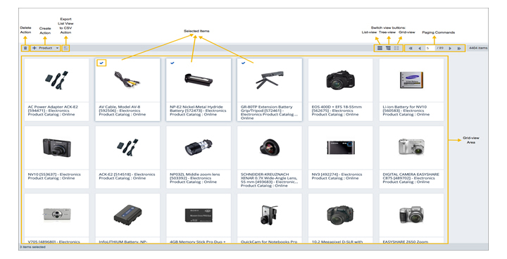 SAP Hybris Product Grid View