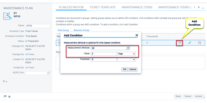 Service Cloud Maintenance condition