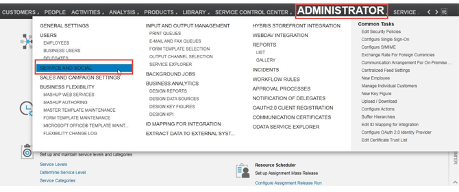 hybris c4c Service and Social view