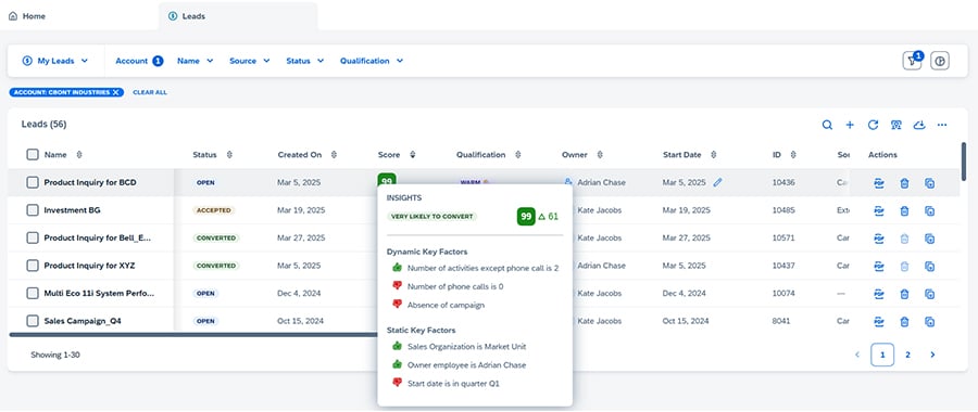 Lead Scoring with Insights