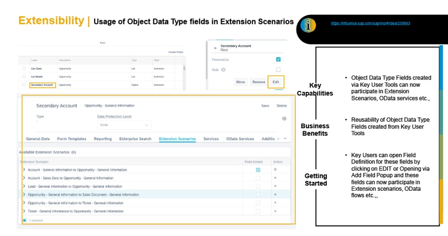 Object Data Type fields in Extension Scenarios